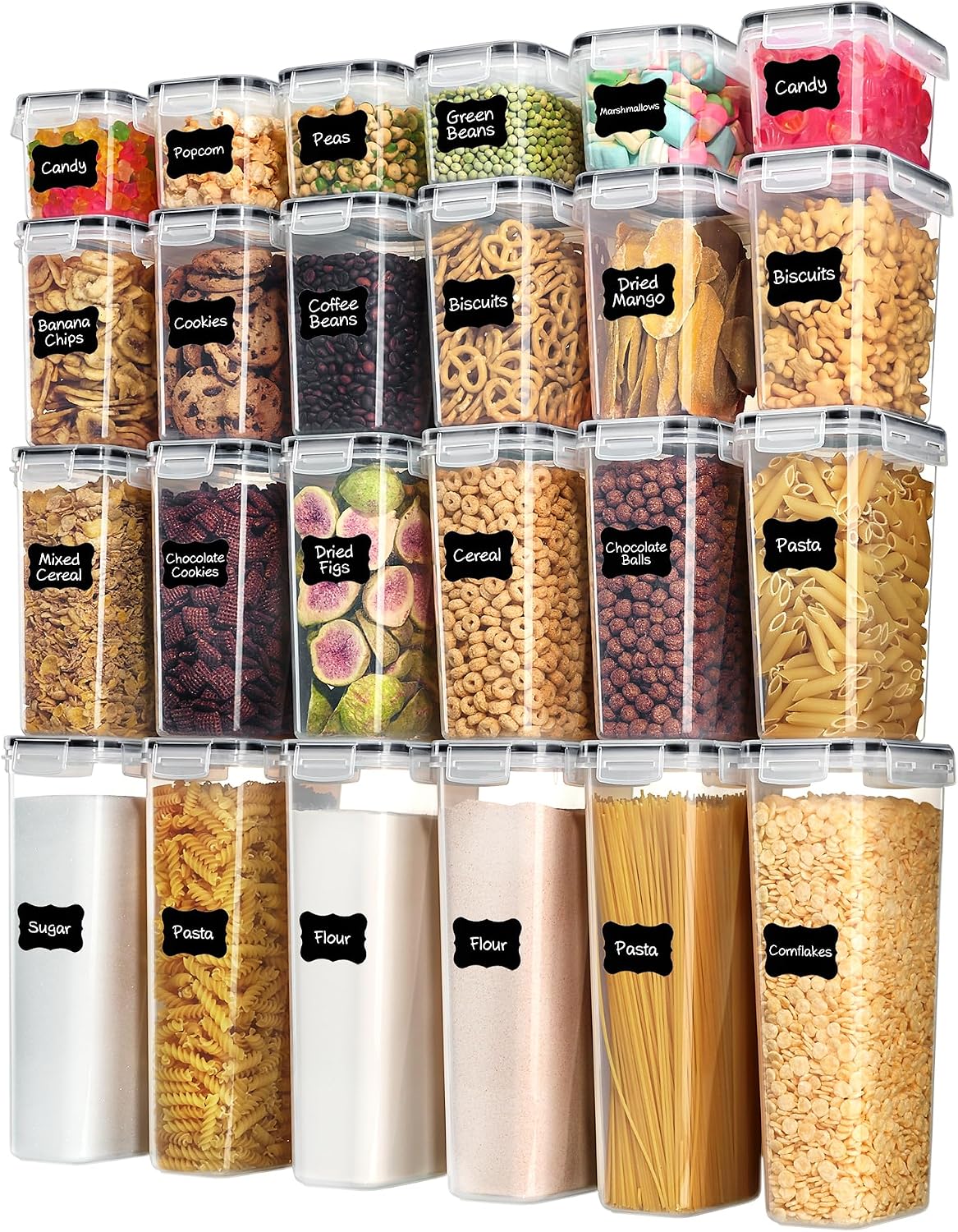 Snacks Food Labels - Wadah Penyimpanan Makanan Kedap Udara Vtopmart