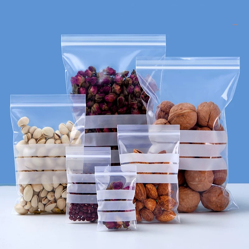 Snacks Food Labels - 200 Buah Tas Kemasan Ziplock Tulisan