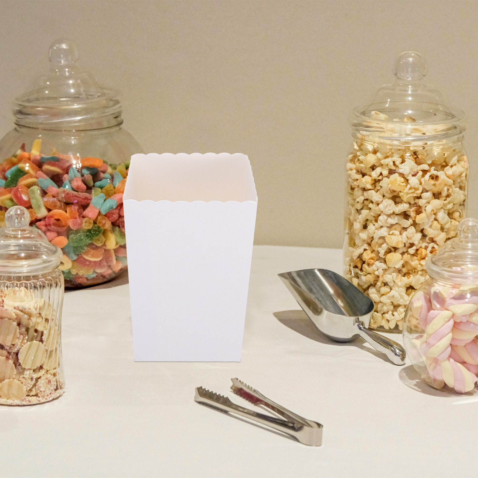 50Pcs Kotak Popcorn Sekali Pak - Food Snacks Party ulasan dan harga