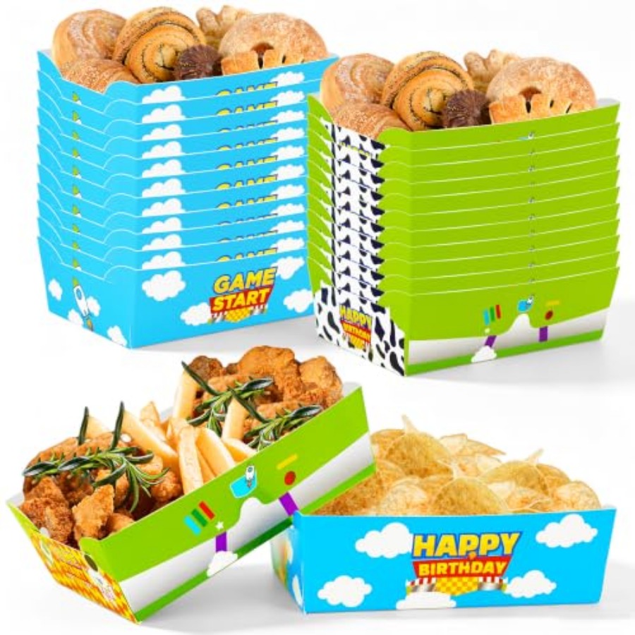 24 Buah Nampan Makanan Kertas  - Food Snacks Party ulasan dan harga
