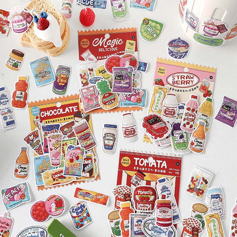 Stiker Makanan Lucu, Stiker Ma - Snacks Food Labels ulasan dan harga
