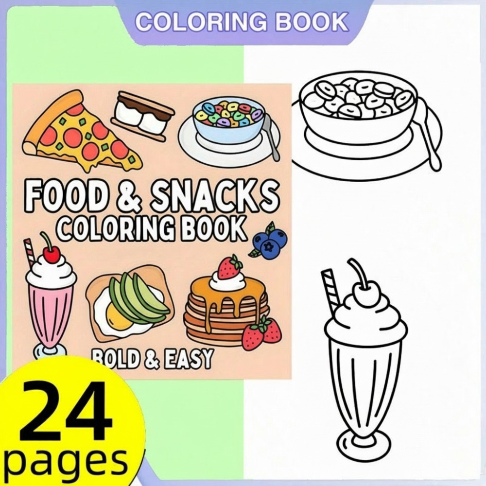 Buku Mewarnai Makanan dan Cami - Food And Snacks Coloring Pages ulasan dan harga